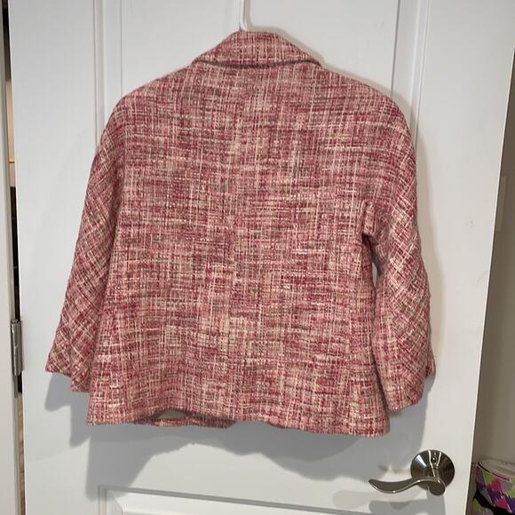 Talbots pink tweed wool blazer size 4P - Picture 5 of 5